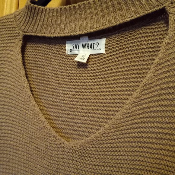 Mocha Brown Knit Extra Long Tunic Length Sweater Size XL (T-328) - Picture 7 of 7